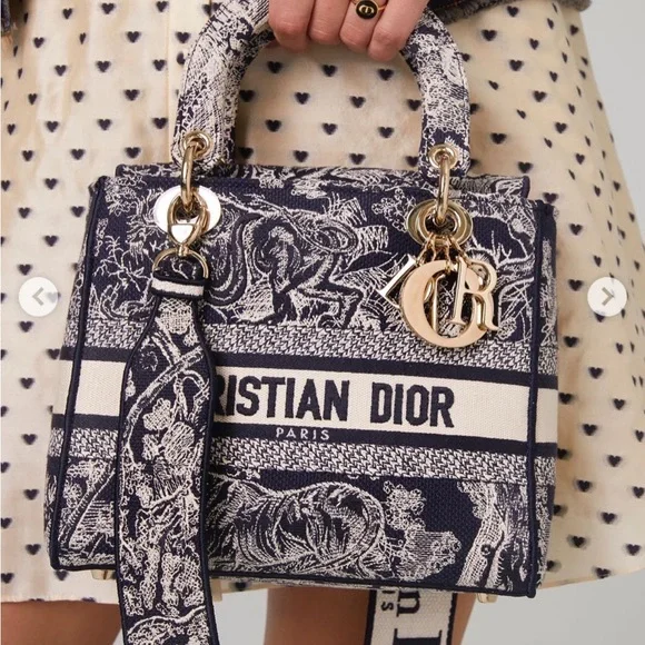 Authentic Rare Christian Dior Medium Lady D-Lite Bag - Picture 3 of 13